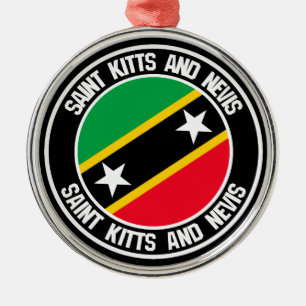 Heiliges Kitts und rundes Emblem Nevis Ornament Aus Metall