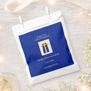 Heiliges Kreuz Fett blaues religiöses Party Geschenktütchen
