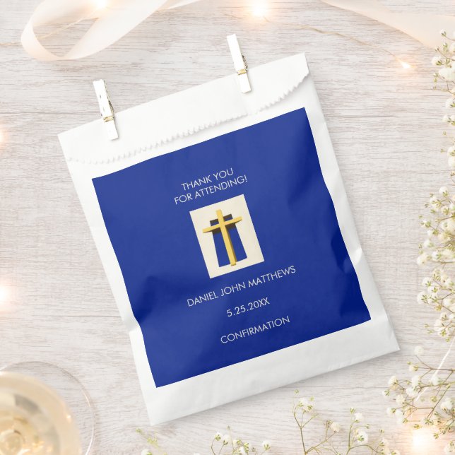 Heiliges Kreuz Fett blaues religiöses Party Geschenktütchen (Ausgeschnitten)