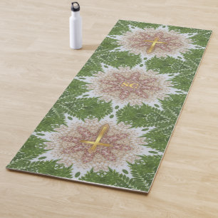 Heiliges Kreuz, Rosa Grüne Gartenoase Yogamatte