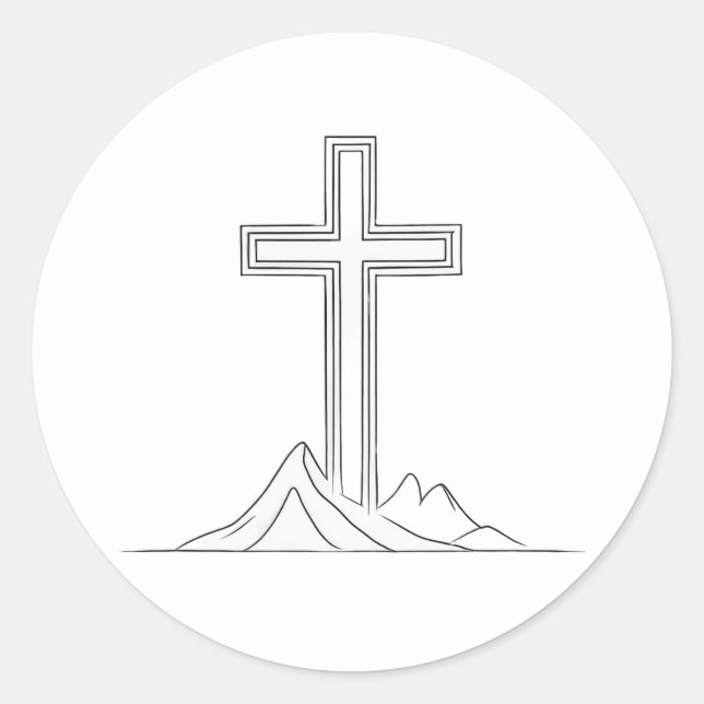 Heiliges Kreuz Runder Aufkleber (Vorderseite)