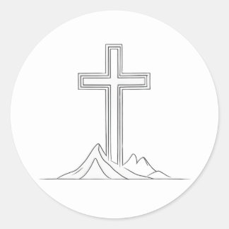 Heiliges Kreuz Runder Aufkleber