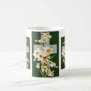 Heiliges Kreuz und Blumen Kaffeetasse