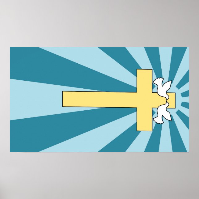 Heiliges Kreuz und Tauben Poster (Vorne)