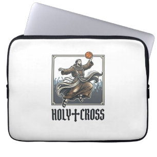 Heiliges Kreuz Vintage Basketball Religiöses Shirt Laptopschutzhülle