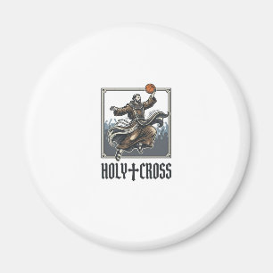 Heiliges Kreuz Vintage Basketball Religiöses Shirt Magnet