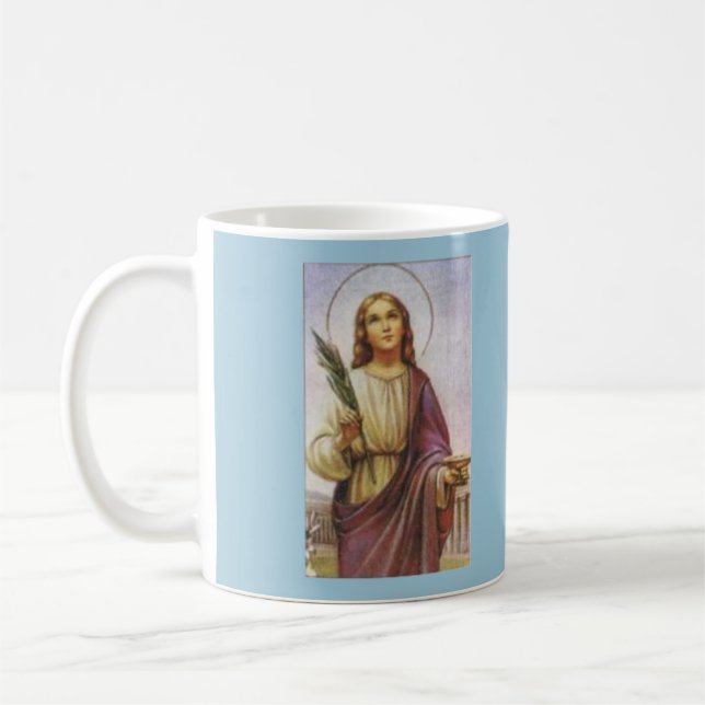 Heiliges Lucy* Gönner der Blindheits-Tasse Kaffeetasse (Links)