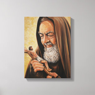 Heiliges Padre Pio Kruzifix-Jesus-Priester Leinwanddruck
