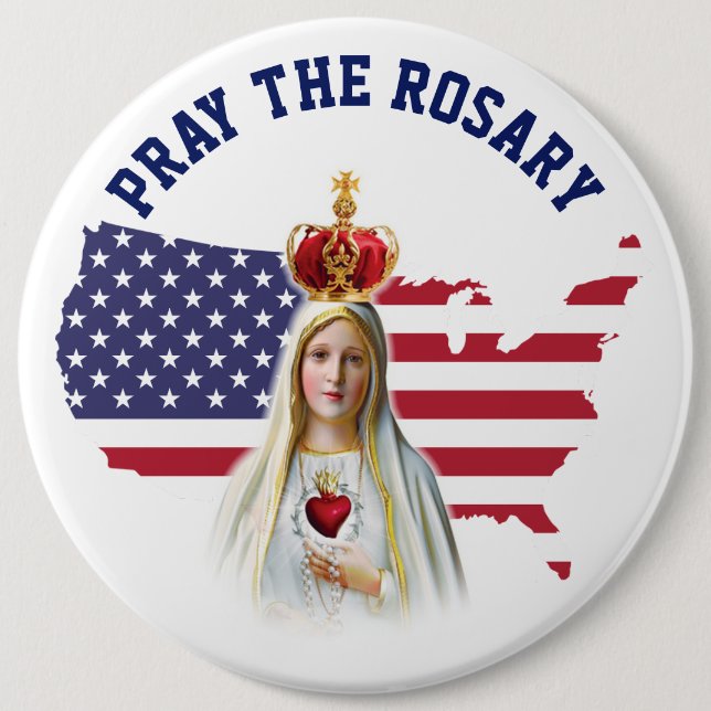 Heiliges Rosenbeet amerikanische Karten-Flagge USA Button (Vorderseite)