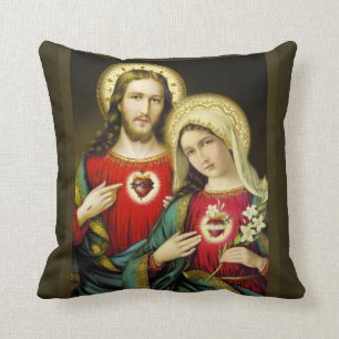 Heiliges tadelloses Herz Mary Jesuss Kissen
