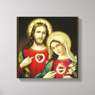 Heiliges tadelloses Herz Mary Jesuss Leinwanddruck