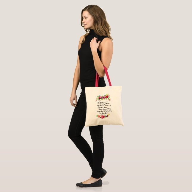 Heiliges Teresa der Avila-Zitat-Taschen-Tasche Tragetasche (Vorderseite (Model))