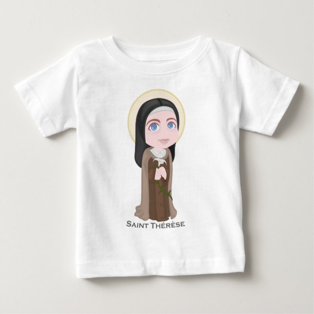 Heiliges Therese Lisieux niedlichen Katholischen Baby T-shirt (Vorderseite)