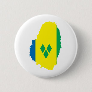 Heiliges Vincent-Flaggen-Karte Größengleich Button
