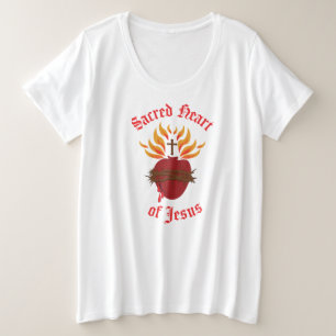 Heiligstes Herz Jesu Große Größe T-Shirt