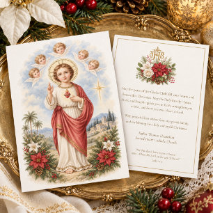 Heiligstes Herz Jesu mit Cherubim Feiertagskarte