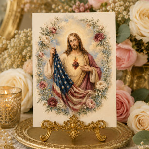 Heiligstes Herz Jesu mit katholischer amerikanisch Karte