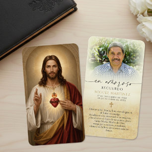 Heiligstes Herz Jesu spanische Gebetskarte