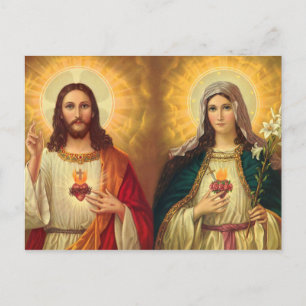 Heiligstes Herz Jesu und Mariä Postkarte