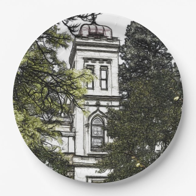 Heiligtum inmitten der Bäume Pappteller (Vorderseite)