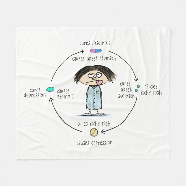 Heilmittel und Heilmittel Fsonniger Humoraler Cart Fleecedecke (Vorderseite (Horizontal))