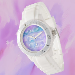Heilreisen Blaue Lila Wellen Armbanduhr