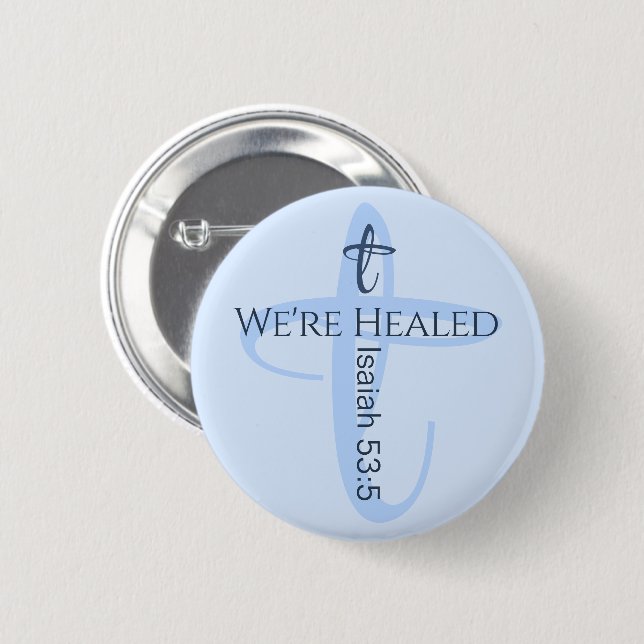 Heilt durch Jesus Bible Verse Christlicher Glaube Button (Vorne & Hinten)
