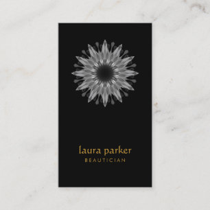 Heiltherapie mit Lotus Black Lotus Blume Logo Yoga Visitenkarte
