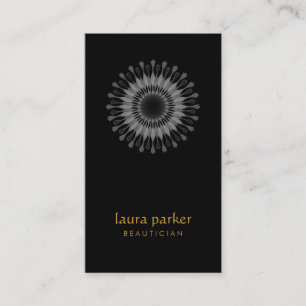 Heiltherapie mit Lotus Black Lotus Blume Logo Yoga Visitenkarte