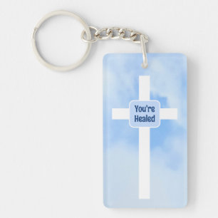 Heilung der Christlichen Kreuz-Verse Schlüsselanhänger