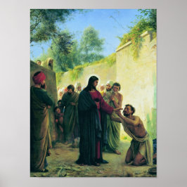 Heilung des Blinden Mannes durch Carl Bloch Poster