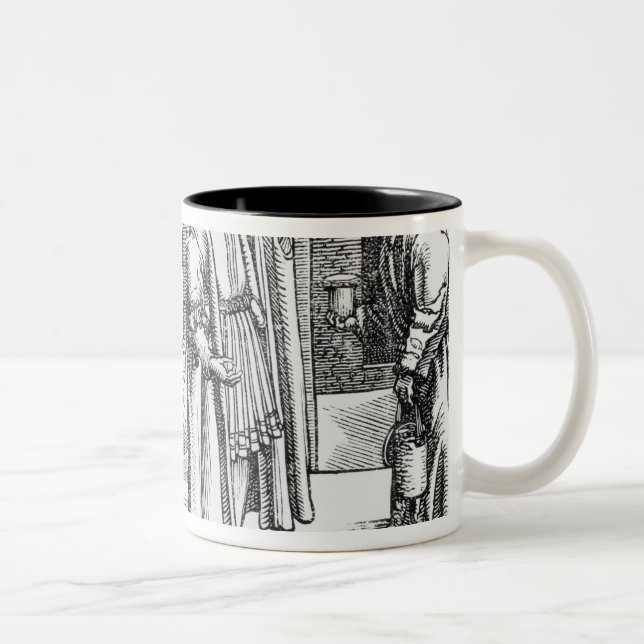 Heilung durch die Fürbitte eines Heilens Zweifarbige Tasse (Rechts)