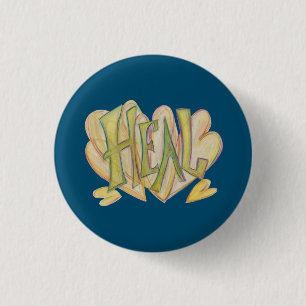 Heilung Herz Word Art Lapel Pin Tasten Button