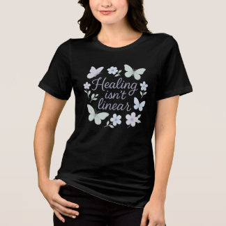Heilung ist nicht linear - Pastel psychische Gesun Tri-Blend Shirt