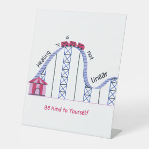 'Heilung ist nicht linear' Selbstliebe-Schild Sockelschild