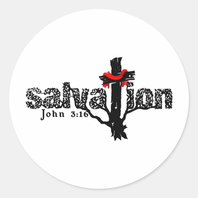 Heilung John 3:16 Christlich Runder Aufkleber (Vorderseite)