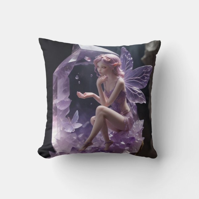 Heilung von Amethyst Crystals Fairy Kissen (Vorderseite)
