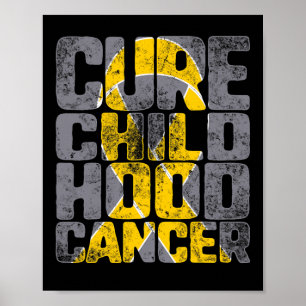 Heilung von Kinderkrebs Goldene Schleife Unterstüt Poster