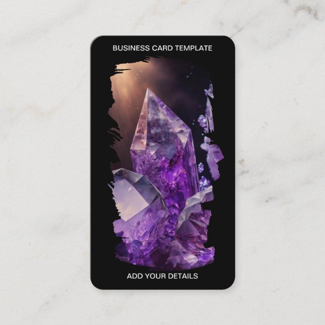 Heilung von Kristallen Lila Crystal Amethyst Visitenkarte (Vorderseite)