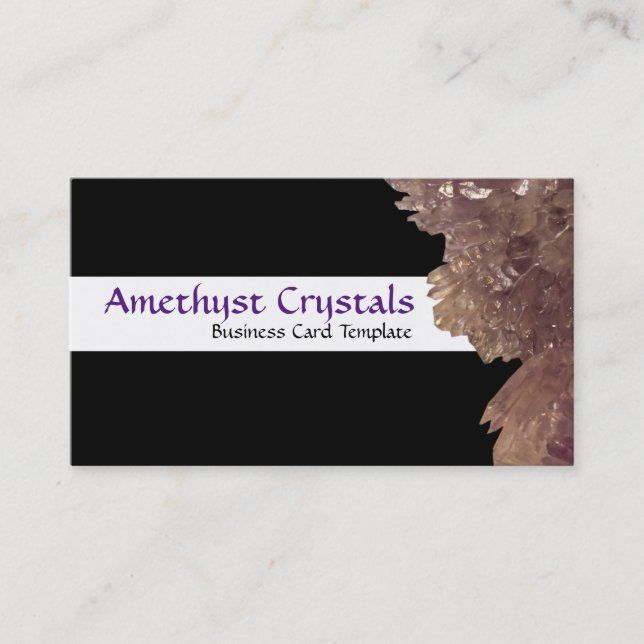 Heilung Wertvoller Amethyst-Kristalle Visitenkarte (Vorderseite)