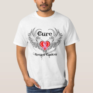 Heilungs-Brustkrebs-Herz-Tätowierungs-Flügel T-Shirt