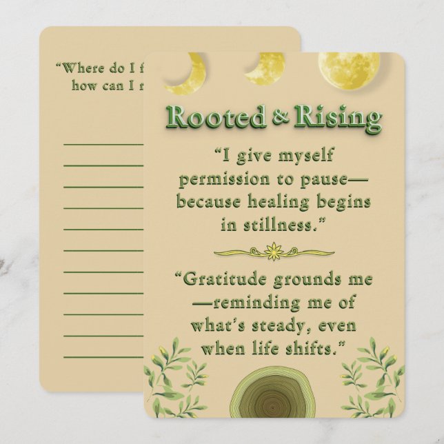 Heilverhalten | Pause und Danksagung Mitteilungskarte (Vorne/Hinten)