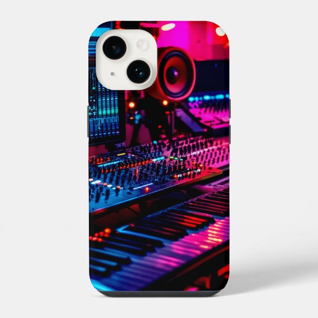 Heim-Musikstudio iPhone 14 Hülle (Rückseite)