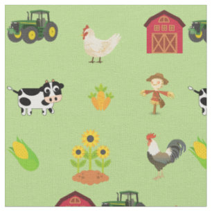Heim- und Farmleben und Farmtiere Stoff