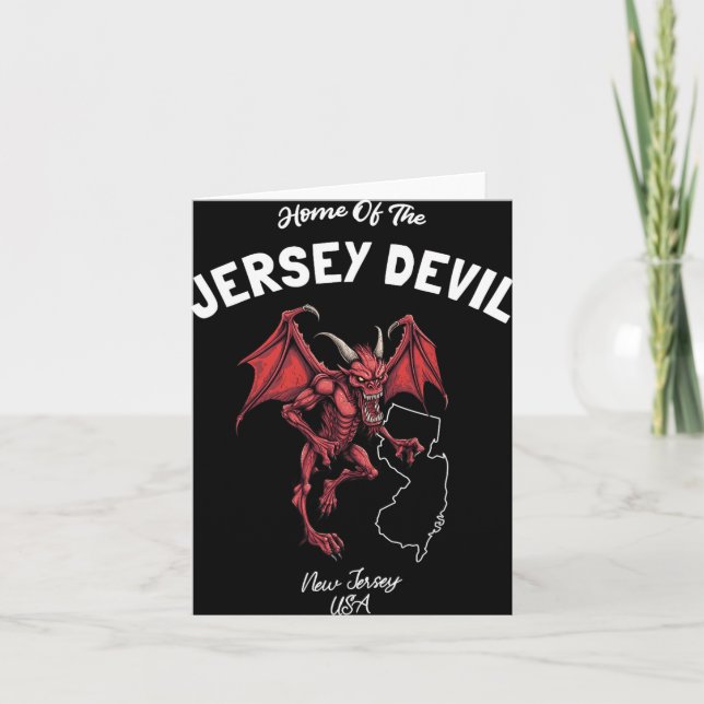 Heimat des Jersey Devil New Jersey USA Kryptoid  Karte (Vorderseite)