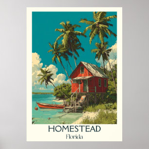 Heimat Florida Vintag Rustikale Kunst, Dichtung un Poster