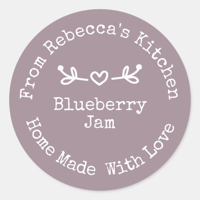 Heimat mit Liebe Lavender | Jam Canning Label Runder Aufkleber (Vorderseite)