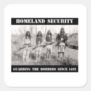 HEIMAT-SICHERHEIT, welche die Grenzen seit 1492 Quadratischer Aufkleber