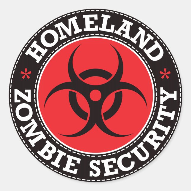 Heimat Zombie Security - Red B Runder Aufkleber (Vorderseite)