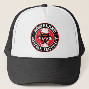 Heimat-Zombie-Sicherheits-Schädel - Rot Truckerkappe